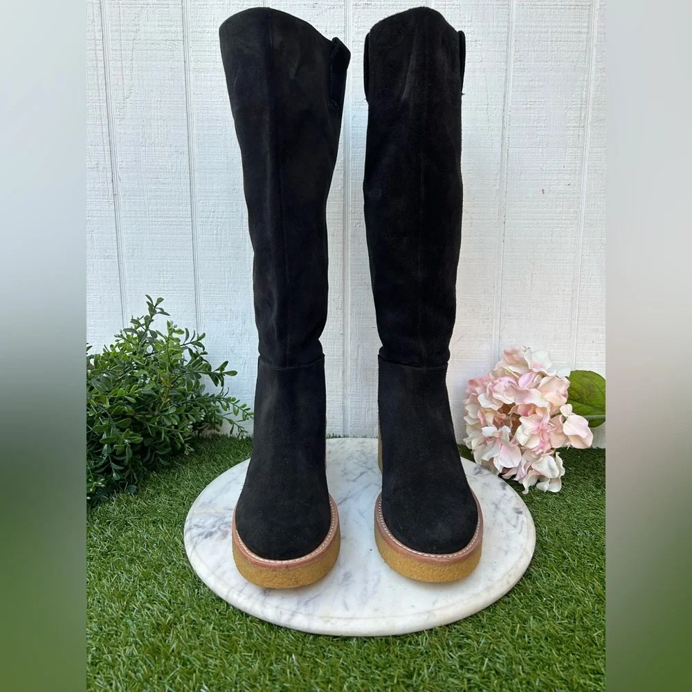 Stuart Weitzman Montana Slouch Suede Boots black size 8 New